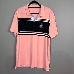 Nike dryfit Polo men's XL US Open Golf 2020 pink cotton Winged Foot stripe